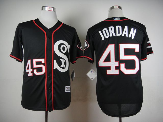Men Chicago White Sox 45 Jordan Black MLB Jerseys